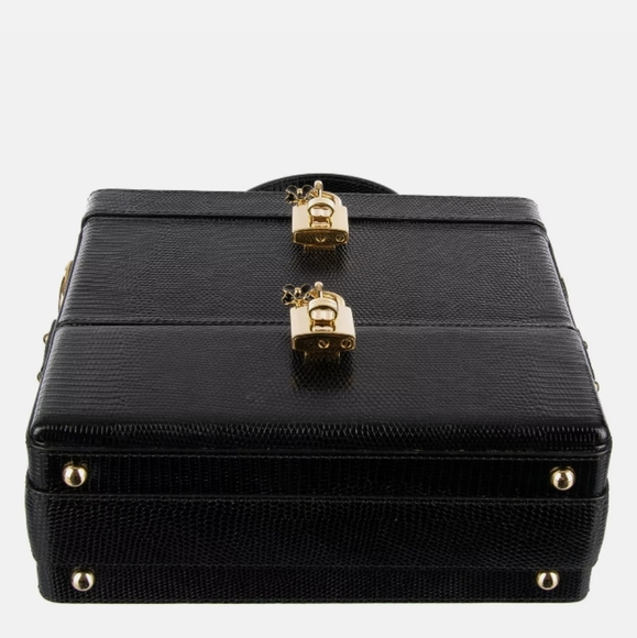 Dolce & Gabbana Iguana-Embossed Leather Lock Box Bag - Picture 5 of 7